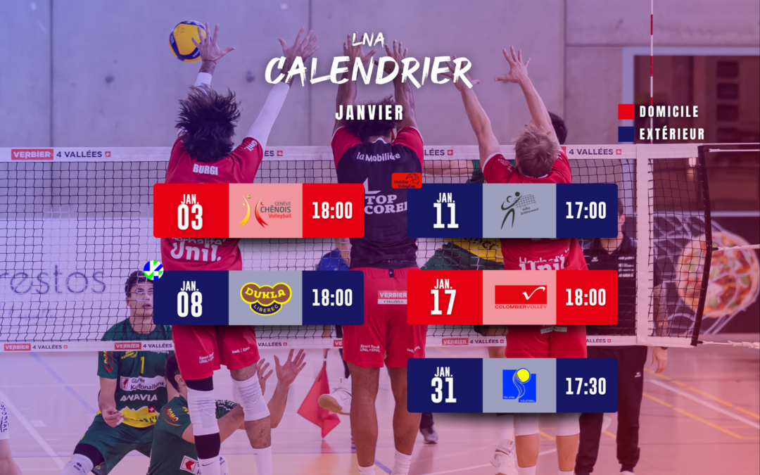 Le calendrier de janvier est là !